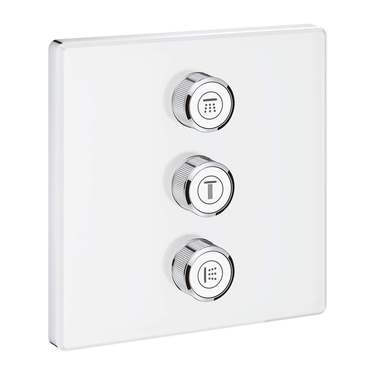 GROHE Grohtherm Smartcontrol Triple Volume Control Trim Set for Concealed Installation, with Three Valves Square Shape, Moon White, Made In Germany By GROHE 29158LS0