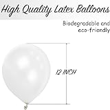 SHATCHI White Balloons 10 Pack 12 Inch Biodegradable Latex Helium Party Decor view 3