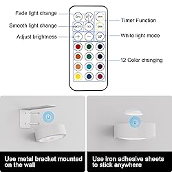 3 Pack Picture Lights for Wall, 13 RGB Color