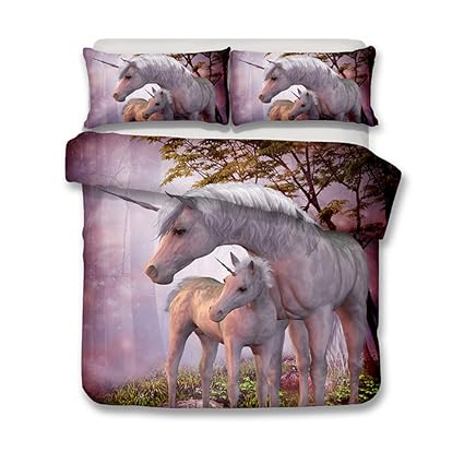 Queen Beddinginn Unicorn Bedding Set 3d Printed Mom Child Unicorn