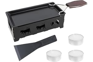 ChiiGe Mini Raclette Barbecue Set, Cheese Raclette, Cheese Melter, Cheese Wheel Plate Stove Set, Mini Cheese Wheel, for Chees