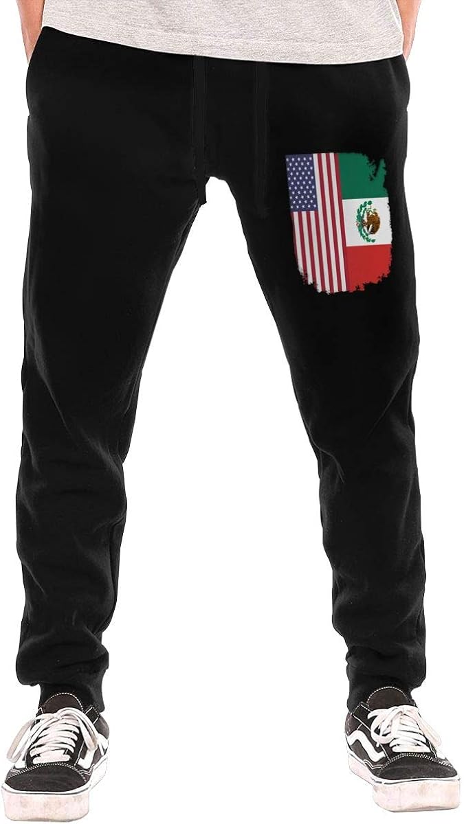 JohnKi10 Mexican American Flag Sweatpants Jogger Pant Men