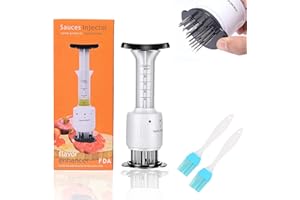 FYANER Stainless Steel Sharp Needle Blades Meat Injector 2 in 1 Needle Meat Tenderizer, 304 Stainless Steel(3 injection needle pinhole), Sauces Injector Marinade Flavor Syringe Kitchen Accessories