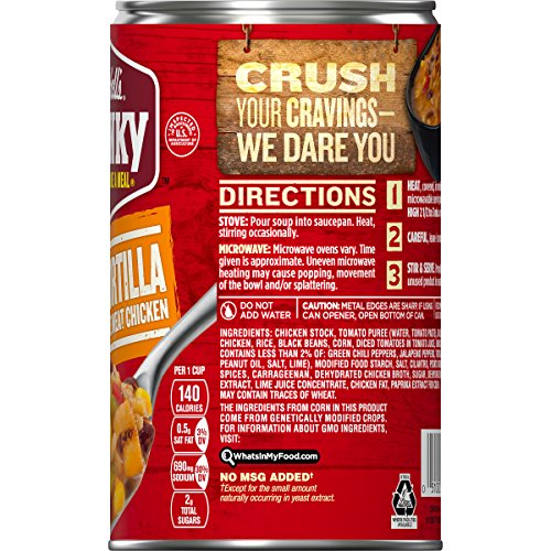 Campbell's Chunky Tortilla Soup with Grilled White Meat Chicken, 18.6 oz. Can (Pack of 12)