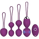 Kegel Exercise Set for Women, 4 Progressive Options, Smooth Silicone | for Women Tightening Exercise Set, Wireless Remote, 10 Modes, Rechargeable Design