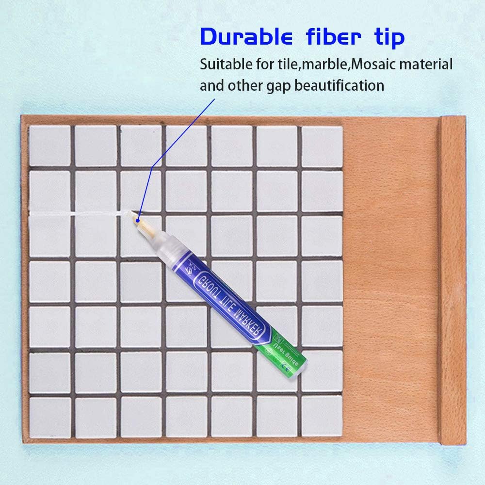 Grout Pen White, 4pcs Waterproof Grouting Pens, Tile Grout Reviver Pen