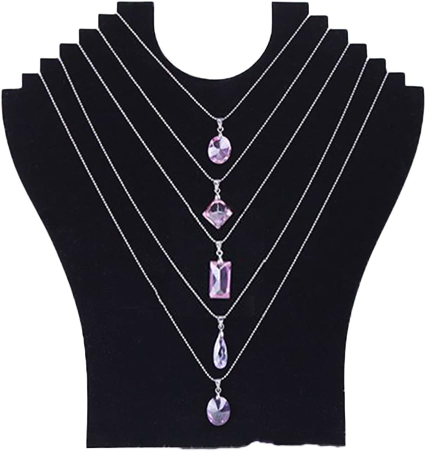 Bluelans® Black Velvet Multi Necklace Display Stand Bust Jewelry Holder