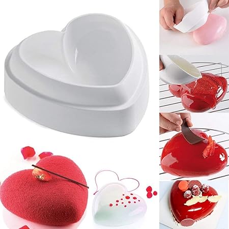 ZHONGXIN Cupcake moldes de Silicona corazón 3D Torta Molde Hornear ...