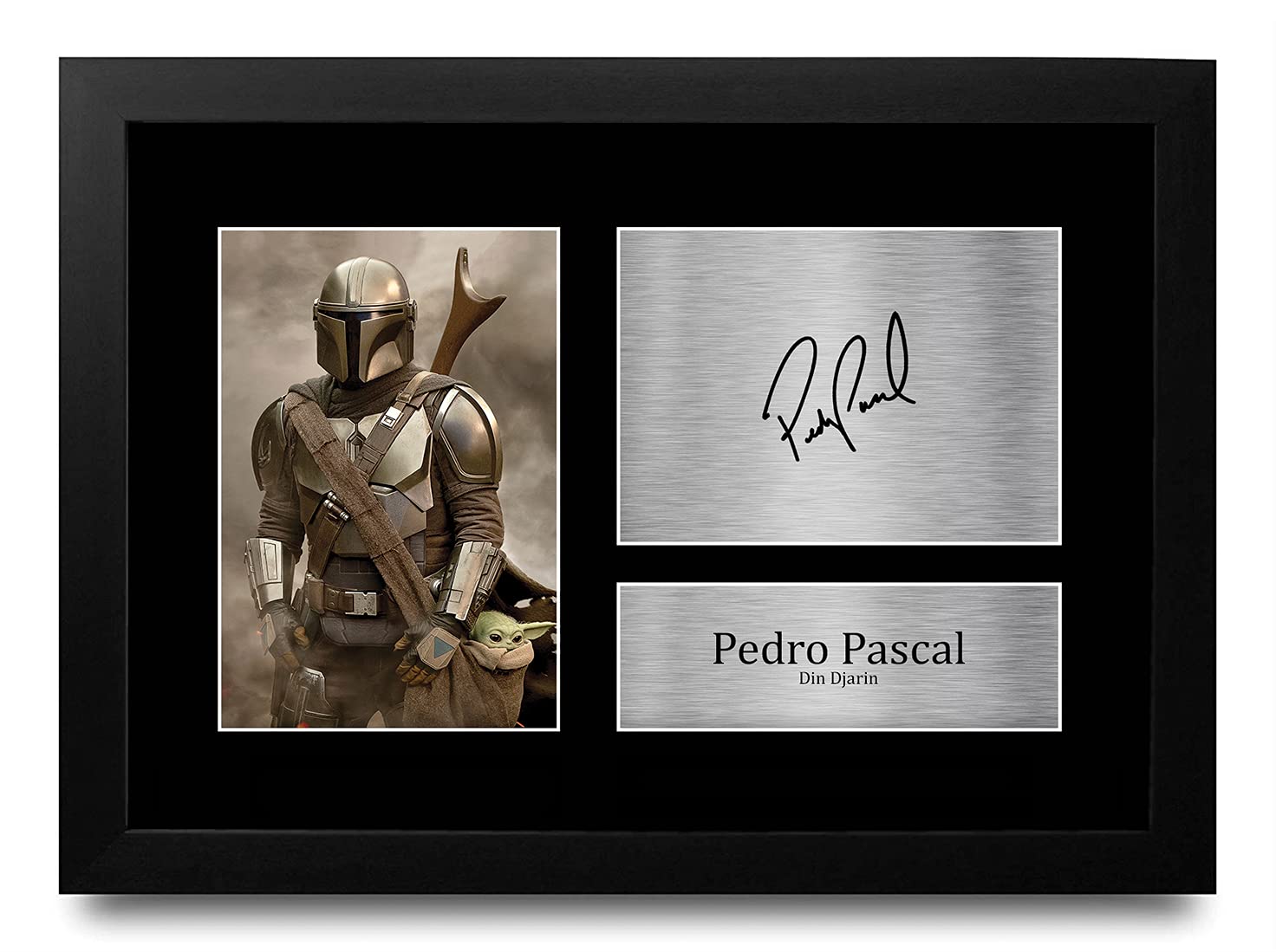 HWC Trading FR A4 Pedro Pascal The Mandalorian Gifts Printed Signed Autograph Picture for TV Show Fans - A4 Framed