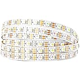 BTF-LIGHTING RGBW RGB+Natural White SK6812 (Similar WS2812B) 4 Colors in 1 LED Strip Individually Addressable 16.4ft 60Pixel/m 300LED Light Dream Color IP30 DC5V White PCB (No Adapter or Controller)