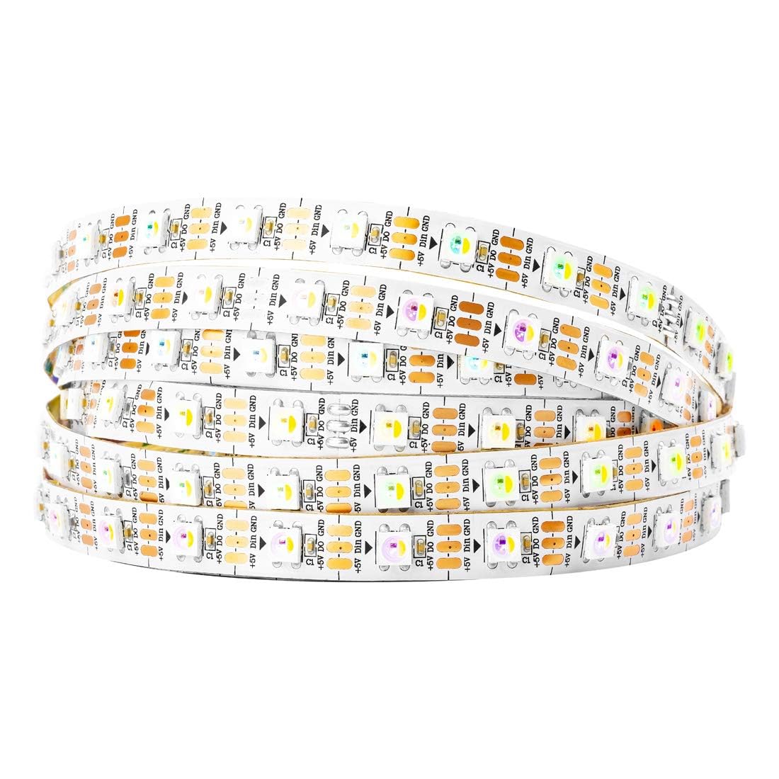 BTF-LIGHTING RGBW RGB+Natural White SK6812 (Similar WS2812B) 16.4ft 5m 60LEDs/Pixels/m Individually Addressable Flexible 4 Colors in 1 LED Dream Color LED Strip White PCB IP30 Non-Waterproof DC5V