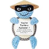 Positive Turtle Crochet & Emotional Support Crochet Turtle – Funny Cute Inspirational Gifts for Women Men Kids, Desk Decor for Women, You're Turtley Awesome for Teens, Birthday and Graduation Present