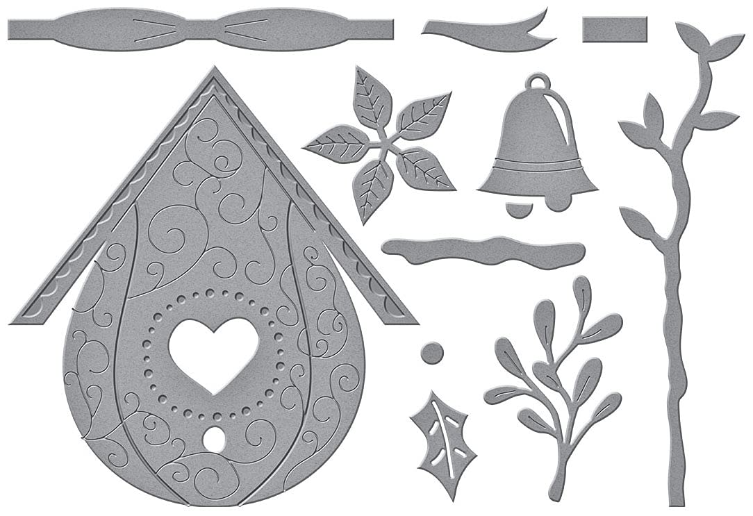 Build a Winter Birdhouse Etched Dies from Birdhouses Through The Seasons by Vicky Papaioannou