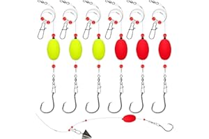Dovesun Fish Finder Rig with Float 20.5" Surf Fishing Rigs 90LB Surf Fishing Tackle for Shark Bluefish Stripers 6PCS 5/0 8/0