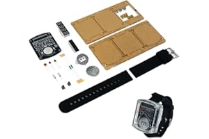 LED Digital Watch DIY Kit Electronic Clock Assembly with 0.28 Inch Red Display Soldering Practice Board Dual Time Format Auto