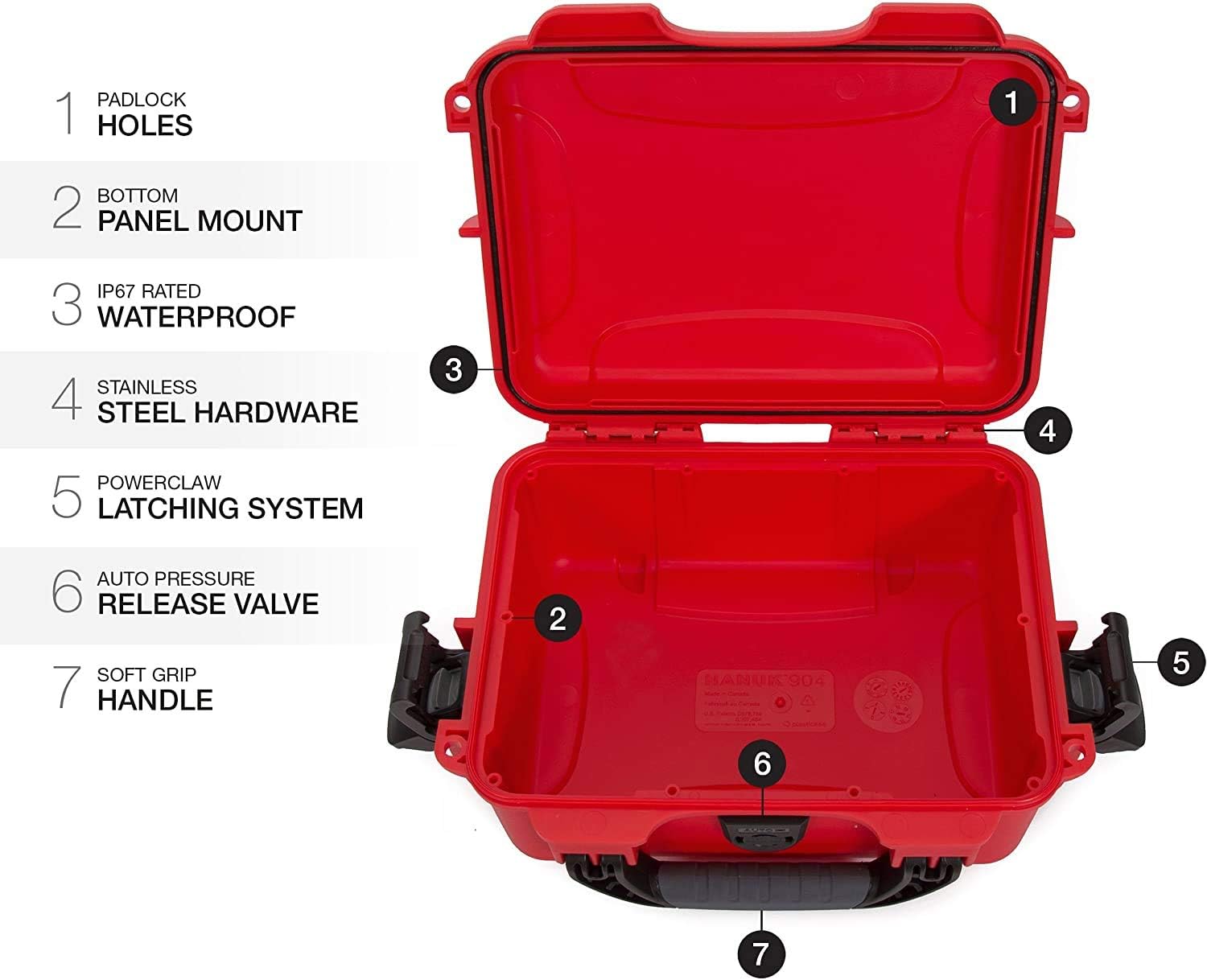Nanuk 904 Waterproof First Aid Prepper Survival Gear Dust and Impact Resistant Case - Empty - Red : Camera & Photo