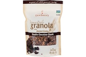 Erin Baker's Homestyle Granola, Double Chocolate, Ancient Grains, Non-GMO, Cereal, 12-ounce bags (Pack of 6)