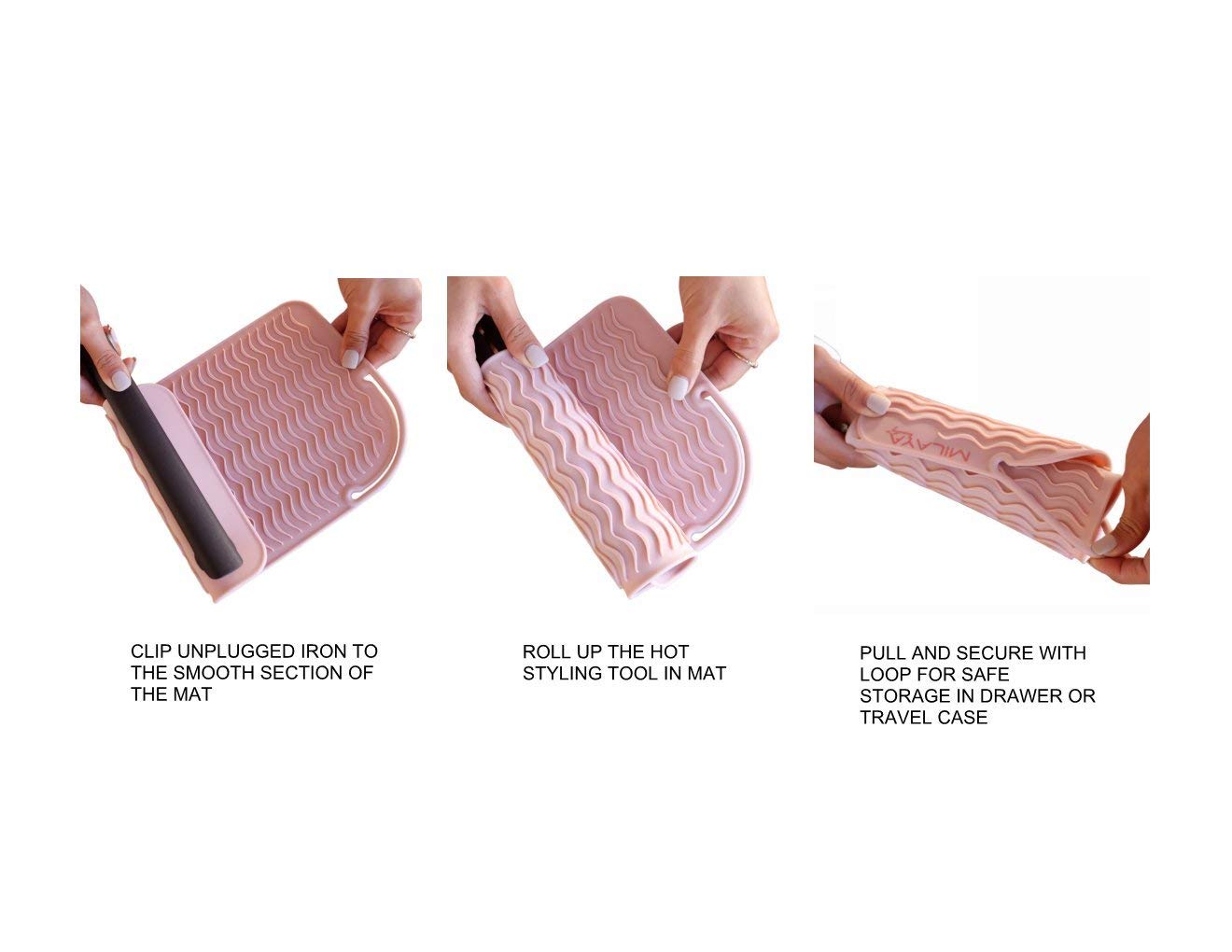 Professional Silicone Heat Resistant Styling Station Mat for All Hair Irons, Curling Iron, Straightener Pad, Iron Flat Hair, Waver, Hair Styling Tools Appliances Hair Dryer Salon Tools Rose Gold Blush : Beauty