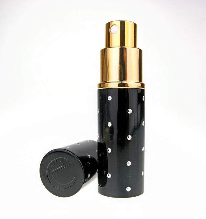 Parfümzerstäuber Von Essential Atomizer – 8 Ml, Schwarz Mit Silbernen Punkten, Inkl. Trichter & Geschenkbox