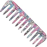 MANETURAL S1 Elegant Wide-Tooth Comb &ndash; Lightweight, Travel-Friendly, and Stylish Design for Tangle-Free Hair (Blue Pink)