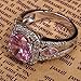 YAZILIND Women Hollow Silver Plated Pink Rhinestone Wedding Band Crystal Ring