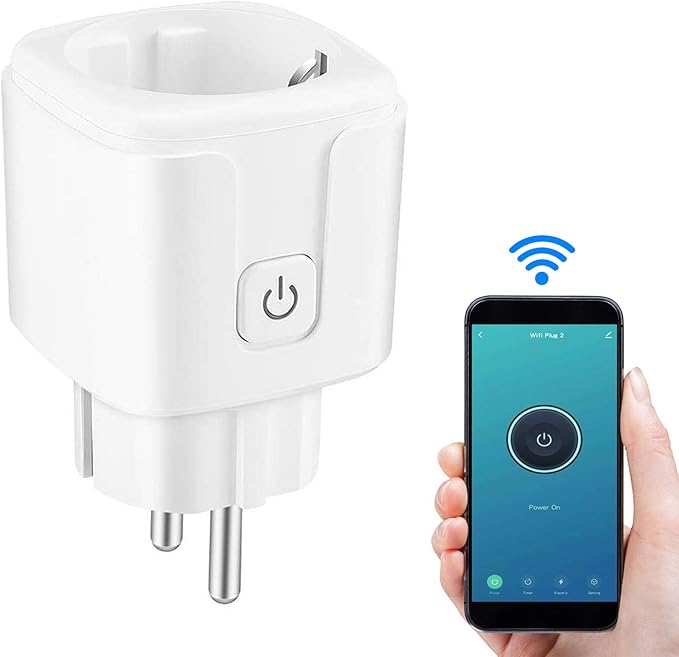 Enchufe Inteligente Wi Fi 16A Enchufe Smart Con Monitor de Energacompatible con Alexa y Google Home a red de 24 GHz NO se requiere Hub