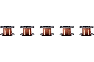 Lwuey 0.1mm Copper Wire, 5PCS Enameled Jumper Wire Enamele Magnet Winding Electrical Conductivity Insulation Enamelled Repair Line Connecting Precision Motherboard Soldering Transformer Inductors