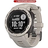 Garmin 010-02064-01 Instinct, Rugged Outdoor Watch with GPS, features Glonass and Galileo, Heart Rate Monitoring, 3-Axis Comp