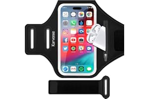 Phone Holder for Running- Karvense Phone Arm Bands for Running Gym Workout Jogging， for iPhone 15 Pro Max/15 Plus/14 Pro Max/13 Pro Max, Samsung Galaxy S24 Ultra/Plus, to 6.8’’, Cell Phone Armband-L