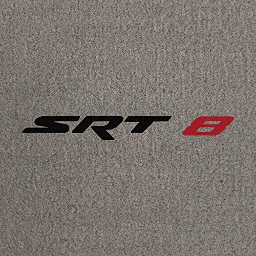 Lloyd Mats - Velourtex Grey Front Floor Mats For Grand Cherokee SRT8 2006-18 with Black SRT and Red 8 Embroidery
