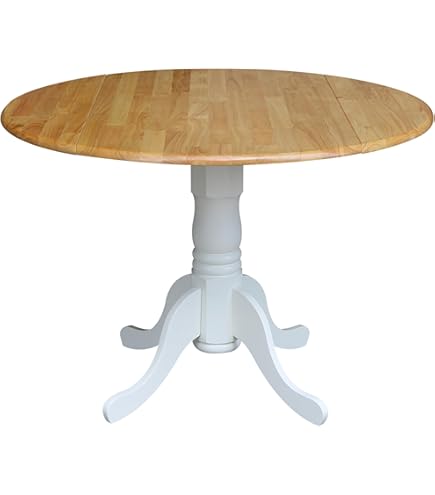 East West Furniture DST-LBK-TP Dublin - Mesa De Comedor Redonda Con Base De Gota Y Pedestal, 42 X 42 Pulgadas, Multicolor