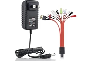 SOGNOTOY RC Battery Charger for T-raxxas Smart NiMH/NiCd Battery Charger for 4.8V 7.2V 8.4V 9.6V Battery Compatible 2.4V-12V NiMH/NiCD Pack