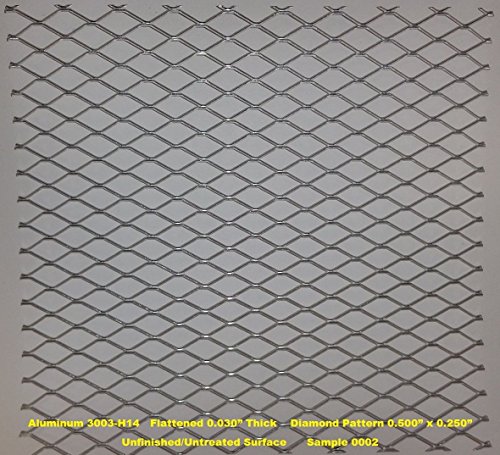 Aluminum Expanded Metal Mesh Sheet Flattened - Diamond Pattern - 16