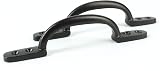 White Hinge 2x Black Cast Iron 6 inch 150mm Door Gate Pull Handles view 4