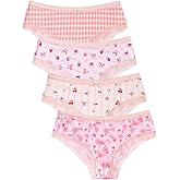 ORVIELIN Sweet & Cute! Women's Printed Lace Bikini Briefs - 4-Pack Floral Animal Underwear Set