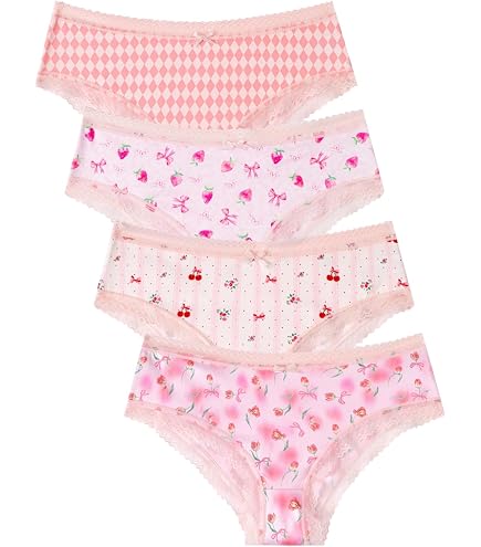 Women's Underwear Cotton Panties Cartoon Floral Print Star Cherry
