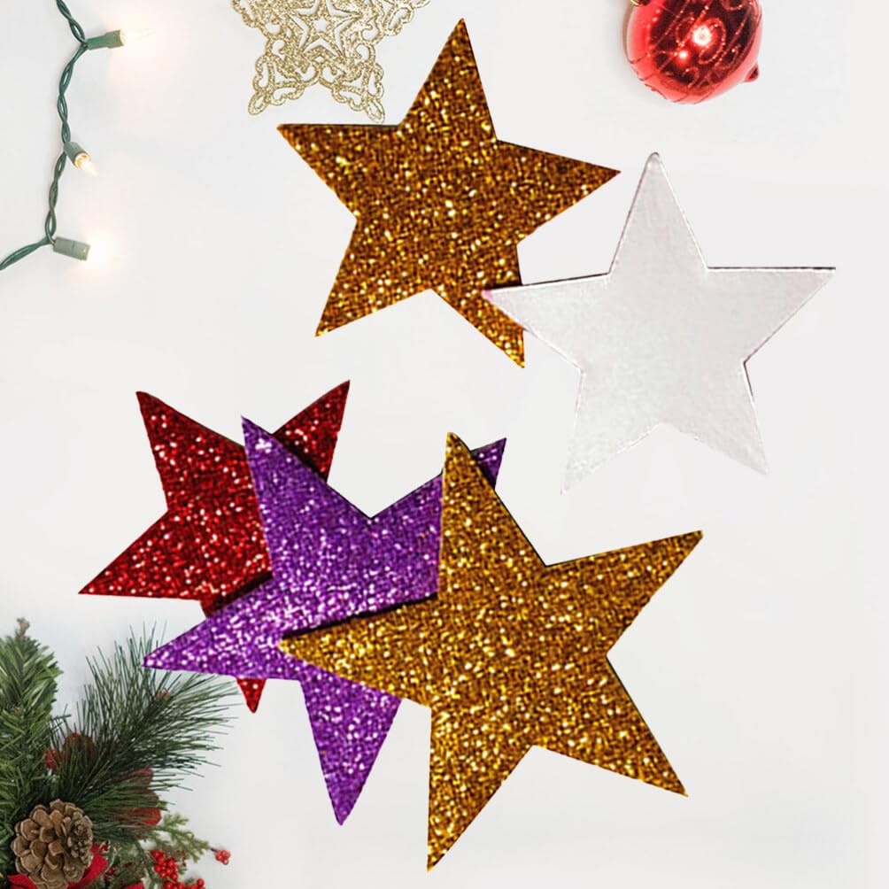 ibasenice 210pcs Glitter Star Decals Five-Pointed Star Sticker Glitter Foam Wall Stickers Scrapbooking Stickers Kids Room Decor Nursery Decorate Applique The Stickers