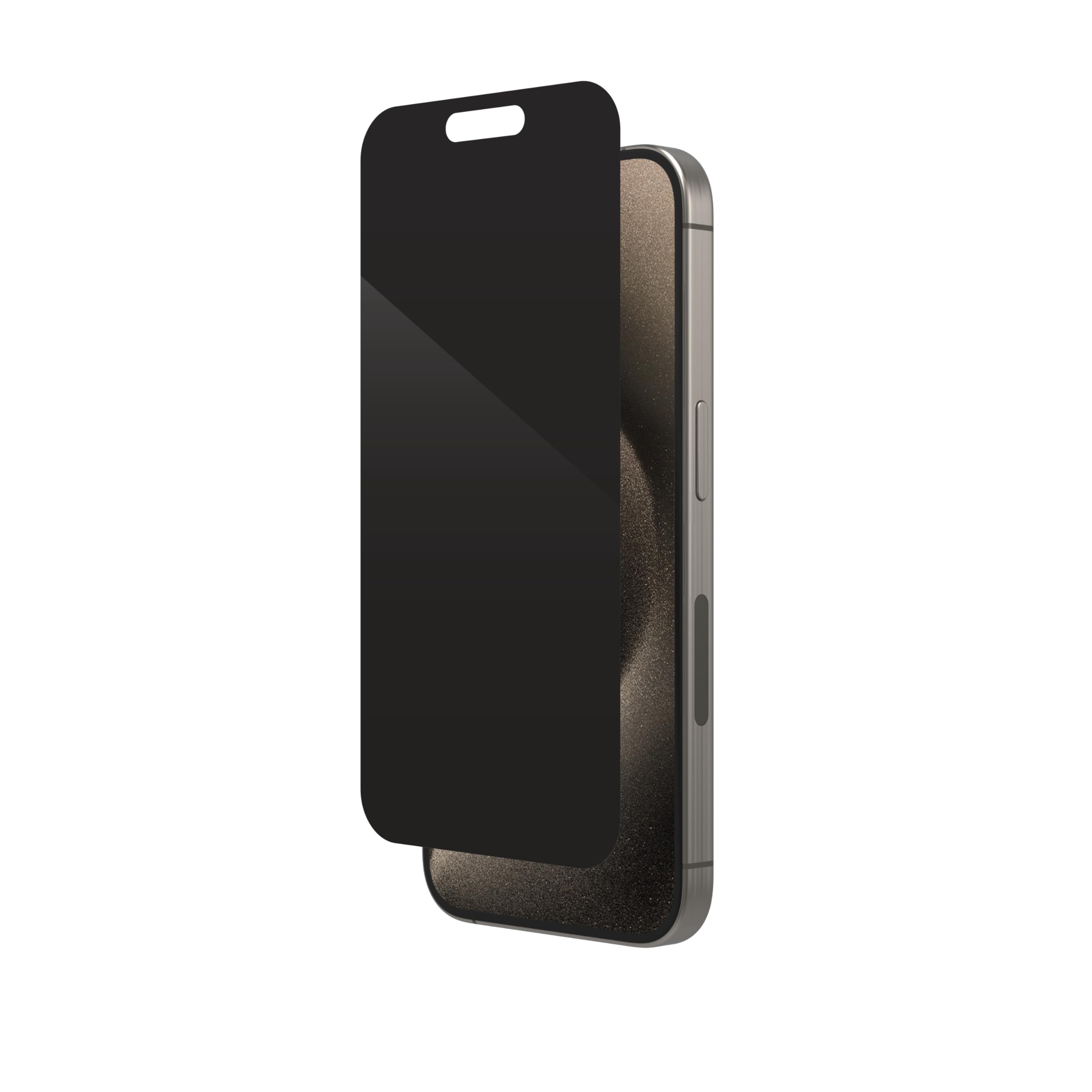 ZAGG InvisibleShield Glass Elite Privacy Tempered Glass Screen Protector for iPhone 15 Pro [6.1-Inch], Privacy Protection, Case-Friendly, Smudge & Scratch-Resistant, Shockproof (Black)