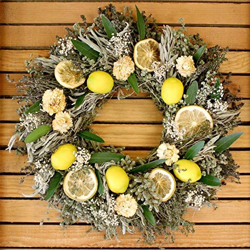 Luscious Lemon and Herb Dried and Preserved Wreath - 20”