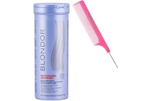 emulate Comb + B𝐥ondo𝐫 W𝐞𝐥𝐥𝐚 MULTI BLONDE Dust-Free Powder Lightener, Anti-Yellow Hair Bleach Lightening (w/SIeekshop P