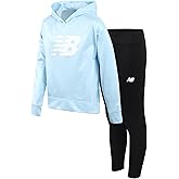 New Balance Girls Leggings Set - 2 Piece Pullover Girls Hoodie Sweatshirt & Athletic Leggings Kids Activewear Outfit (7-12)