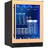 Zephyr Presrv 24 Inch Panel Ready Single Zone Beverage and Wine Fridge 7 bottles, 108x12oz cans Under Counter, Built In Coole