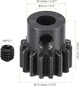 sourcing map RC 32P Pinion Gear 15T 5mm Shaft Carbon Steel Motor Gear for RC view 2