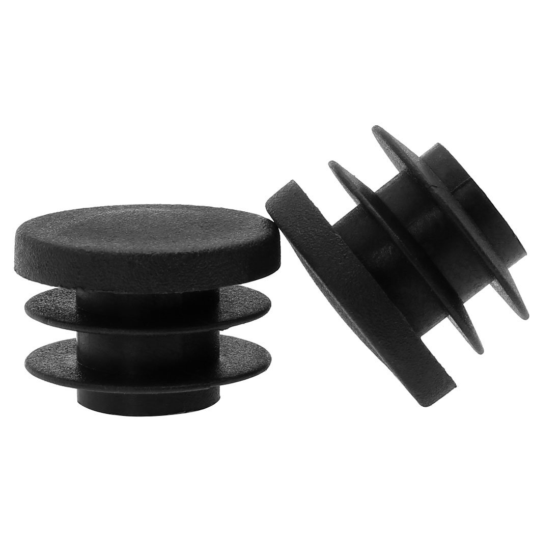 Sourcingmap 3/4" 20mm OD Plastic Round Tube Ribbed Inserts End Cover Caps 2pcs, 0.75" Inner Dia, Floor Furniture Chair Table Protector