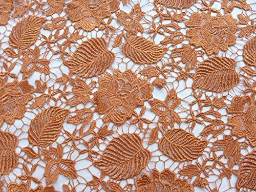 On Sale Polyester Embroidery Fabric Stage Performances 47 Inches Width Fashion Wavy Edge Orange Dress Fabric