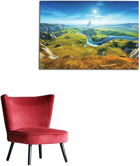 Amazon Co Jp カンフー 装飾 写真 壁紙 風景 3d スタイル カラフル マジカル アウトドア リバー ロック クリフ フレッシュ グラス ハイキング ブルー グリーン グレー クール ポスター W23 6 X L19 7 ホーム キッチン