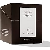 Art of Tea | Assorted Tea Sampler | 12 Count Sampler Box | Breakfast Tea, Earl Grey Creme, Egyptian Chamomile (Non-Caffeinated), French Lemon Ginger (Non-Caffeinated), Green Pomegranate, Mint Green, Tali's Masala Chai, Happy Tea, and White Coconut Creme