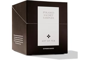 Art of Tea | Assorted Tea Sampler | 12 Count Sampler Box | Breakfast Tea, Earl Grey Creme, Egyptian Chamomile (Non-Caffeinated), French Lemon Ginger (Non-Caffeinated), Green Pomegranate, Mint Green, Tali's Masala Chai, Happy Tea, and White Coconut Creme