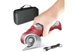 Fstcrt Cordless Electric Scissors Cloth and Cardboard Cutter, Carpet Cutter,Electric Shears,Rotary Cutter for Fabric,Rotary Scissors,Multi-Cordless Cutting Tool with storage box