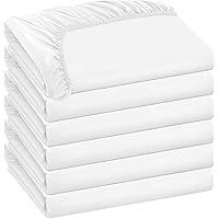 6 Pack Bedding Twin Fitted Sheets Bulk Fitted Bed Twin Size Sheet 39'' x 75'' Single Size Bottom Sheets up to 15 Inches, Idea